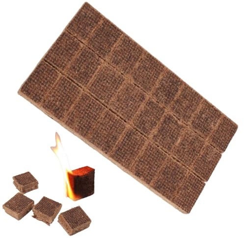 -feu pour cheminée – 24 Cubes de Cire d'éclairage Rapide, carrés d' -feu pour Barbecue, feu de Camp et Barbecue | Idéal pour Fumeurs et fosses de Barbecue