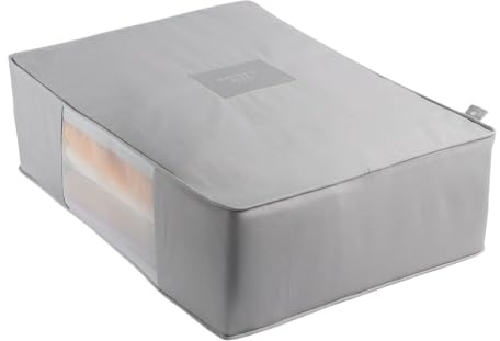Hayden Hill Luxury Organic Cotton Sweater Storage Bag For Cashmere 18 Inch | Fits 6 Fine Knits, Breathable, Moth Proof, Garment Storage Bag For Cashmere, Zippered, Certified Carbon Neutral, Gray