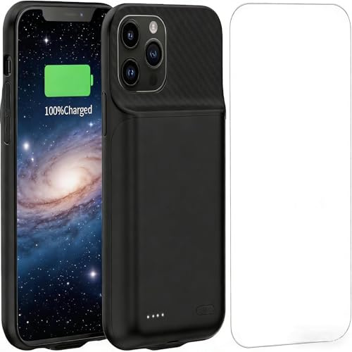 MIGAFEI Akkuhülle für iPhone 14Plus / 14Pro Max / 13Pro Max/12Pro Max, leistungsstarkes 13800mAh tragbares Schutz-Ladegehäuse, wiederaufladbarer Verlängerungsbatterie schwar