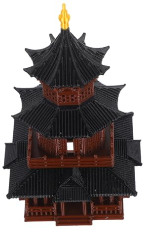 JOINPAYA Estatua de Pabellón Miniatura para Decoración de Jardín Asiático Adorno de Paisaje de Microescenario Escultura de Diseño y Resistente para Decoración del