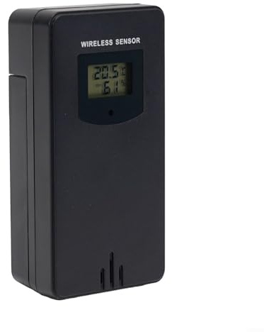 Wireless Outdoor Temperature Humidity Sensor for FanJu Weather Station 433.92MHz RF Transmitter 60m Range Indoor Outdoor Hygrometer Replacement White(black)