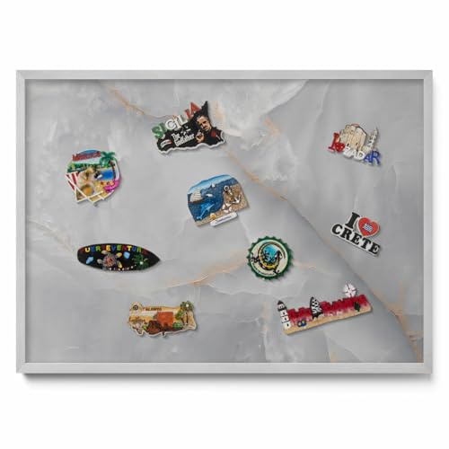 Tulup Pinnwand Magnetboard 70x50 cm Silber Kunststoffrahmen Magnetisch mit Metallplatte Memoboard Wandtafel Organisationstafel Notizwand für Büro Zuhause Schule Küche