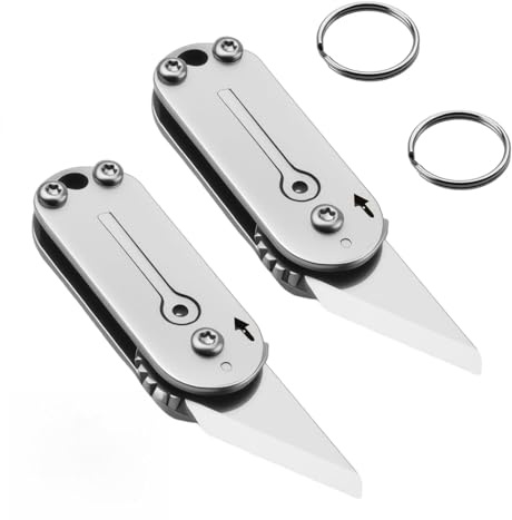 2PCS Mini Pocket Tool Set, Compact Box Opener Gadget with Keyring Hole, Portable Stainless Steel Accessories for Daily Use, Travel and Gift