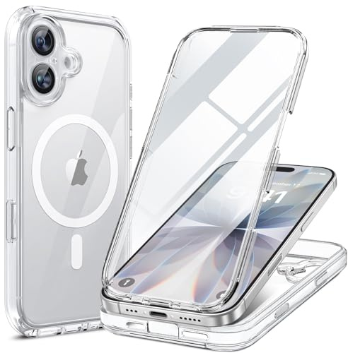 Miracase für iPhone 17 Hülle 6,3 Zoll,360 Grad Komplettschutz,Klar | Magsafe,Eingebaut Glas Schutzfolie,Arbeit,Outdoor HandyHülle Magnetisch Stoßfest Case für iPhone 17 Schutzhüllen