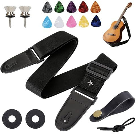 Ztolbriy Gitarrengurt, Gewebter Stil, Einfach Verstellbar, Vintage-Design, für E-Gitarre, Bass und Akustikgitarre – Hochwertiger Trageriemen für Komfort und Stil bei jedem Spiel