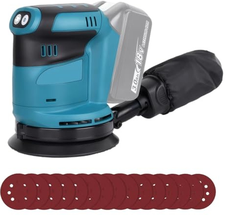 Cordless Orbital Sander for Makita 18V Battery, Random Orbital Sander, 13000RPM 3 Variable Speeds, 12Pcs Sandpapers, Electric with Dust Collection(Tool Only, No Battery)