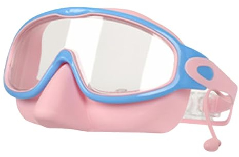 Generiska simglasögon – silikon, 16,4 x 7,8 cm poolutrustning anti-dimma | läckagesäker design barnsimmask, vattensportglasögon för simträning, fritidspark, flickor 3–14 år