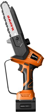 ANOVA - Sierra de poda a batería | 500 W | 16,8 V | 0,99 KG | Longitud de Corte 6 - 120 MM | Cadena 1/4 - 0,43 - 1,1 MM - 36E | Para Poda y Corte de Ramas en Frutales y Jardín | Diseño Robusto
