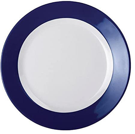 Olympia Kristallon Gala - Piatto in melamina con bordo blu, 230 mm (confezione da 6)