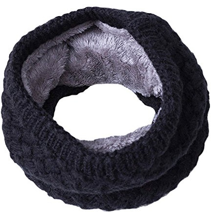 Gemini_mall® Winter knitted Snood Scarf Loop Infinity fur Neckerchief Neck Warmer Wrap Scarves