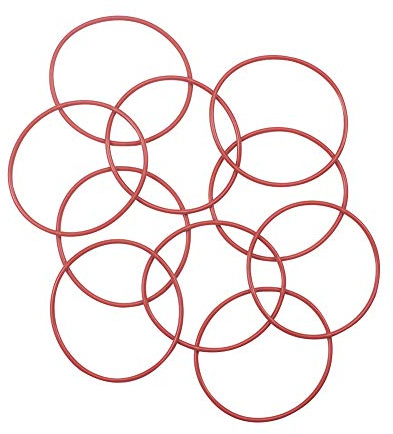 Othmro O-Ringe, 57 mm x 2 mm, rote Silikon-Dichtungen, Unterlegscheiben, Tüllen, 10 Stück