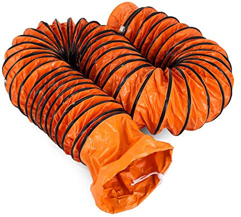 Mophorn PVC-Schlauch 32FT / 10m Länge Warmluftschlauch Belüftungsschlauch Flexible Lüftungsschläuche Starkes Vinylmaterial 12 Zoll 300 mm Durchmesser Orangee Passend für Bauventilator