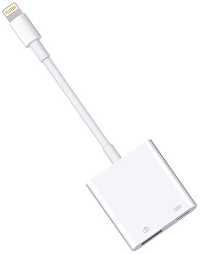 WORLDBOYU Lighting Female USB OTG Cable Adapter for Select iPhone, iPad Models - Supports Camera, Card Reader, Flash Drive, MIDI Keyboard (White)