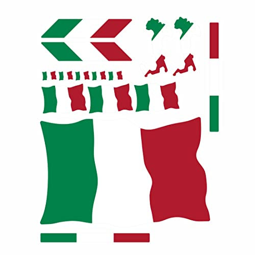BIKE-label Länderflaggen Aufkleber 2D Italien Verschiedene Formen für Auto Motorrad Tür Camper Sticker X400041