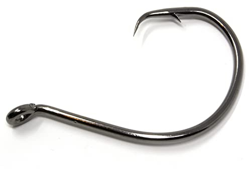 Phoxinus Circle Hooks - Freshwater and salt water fishing hooks - Ideal for Pike Cod Bass Pollock Conger Tope and more - Course and sea fishing tackle (Pack of 10 Hooks, 4/0)
