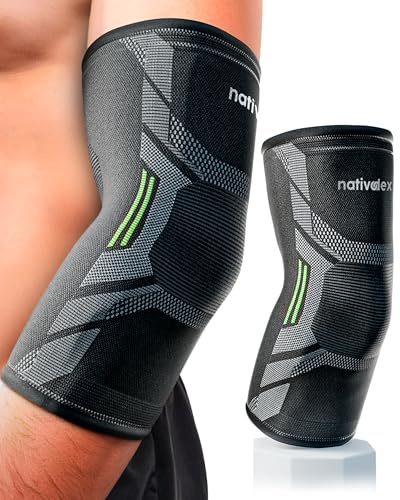 NativoDex Ellenbogenbandage Herren & Damen – Kompressionsbandage Ellenbogen für Tennisarm, Golferarm & Sport, atmungsaktive Armbandage für rechten und linken Arm, Ellbogen Bandage für Fitness & Alltag