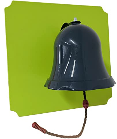 move and stic Platte 40x40 Multifunktionsplatte mit Spielfunktion Spielplatte Spielturm (40 x 40 Platte mit Glocke) (Platte 40x40cm apfelgrün mit Glocke titangrau)
