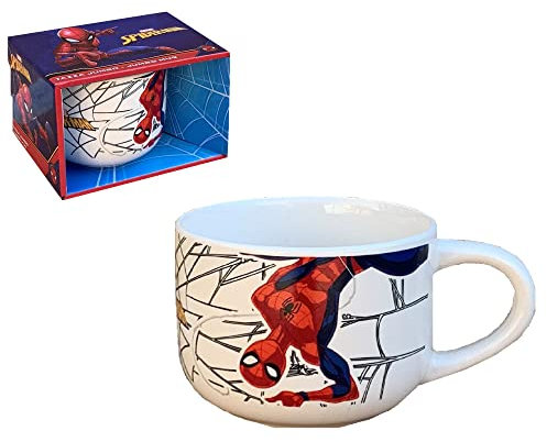 CARTOON Tazza in ceramica, Spiderman, Marvel, tazza larga jumbo, 380 ml, in scatola