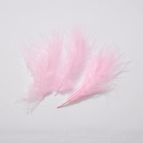 Whakano 300 Stück Feder Handwerk,Flaumfedern Federn Schmuckfedern Vogelfedern Bastelfedern Natur,für DIY Basteln Dekoration,Ostern,Weihnachten Dekofigur,Hochzeit,Traumfänger,Rosa,10 bis 15 cm