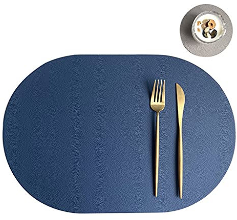 Set tovagliette, tovagliette per tavolo da pranzo, 4 pezzi per stoviglie Set tovaglietta in pelle PU Set sottobicchiere Tappetino per isolamento termico in olio e acqua Tappetino per la casa per tavo