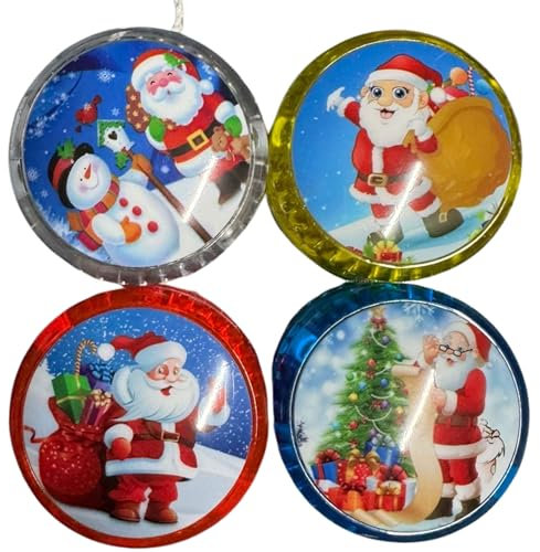 2 x Weihnachts-Jojo, Rentier und Schneemann, LED-Blink-Yoyo für Kinder, lustiger Strumpffüller, Clutch-Trick mit Schnur für 3+Y, Größe 5,5 cm