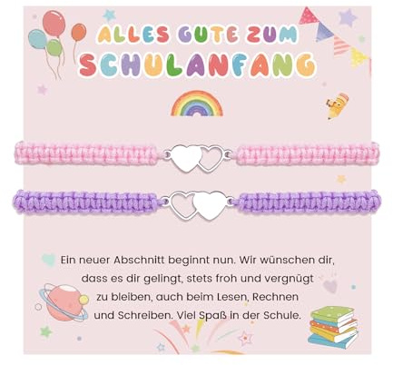 MANVEN Schulanfang Geschenke Mutter Tochter Armband Schulkind 2026 Mädchen | Einschulung Geschenke Schultüte Schulanfang Mädchen Schulstart Schultüte Füllung Schulkind