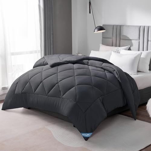 WAVVE Bettdecke 135x200 cm Ohne Bezug Ganzjahresdecke 4 Jahreszeiten, Steppdecke 300gsm Mikrofaser 135x200cm, Super Weiche Zudecke Schlafdecke Atmungsaktive 135 x 200, Grau