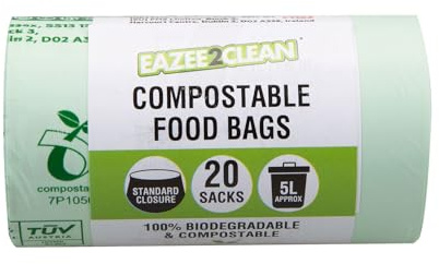 VFM Müllbeutel, 5 l, robust, sicher, perfekt für den täglichen Gebrauch, Haushalt, Büro, Küche und Caterer, mehrfarbig, 20 Stück