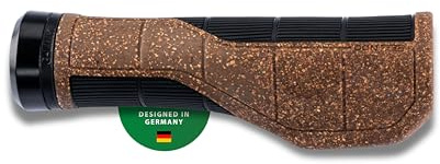 CONTEC Fahrrad-Griff Merge City Comfort Kork, D3-Dreikomponenten Gummi, Länge 140 mm, Ergonomisch, G-Link System, Stoßdämpfung, braun, Paar