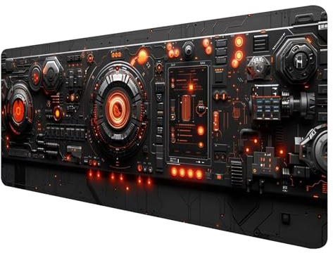 Tapis de Souris Noir, Tapis de Souris 1000x500mm, Grand Tapis de Souris Gamer avec Surface en Caoutchouc Antidérapant, Tapis de Souris XXL Gaming Mécha Améliore la Précision et la Vitesse, J-9