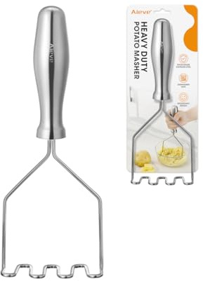 Aieve Schiacciapatate, schiacciapatate, schiacciapatate, in acciaio inox, resistente, con manico ergonomico