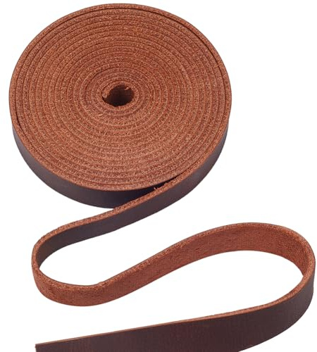 GORGECRAFT 2 m Top Grain Echtlederschnur Aus Crazy Horse Leder 12.5mm Breit Echtes Rindslederband Der Güteklasse ab 1.8mm Dicke Flache Lederstreifen Zum Basteln Verpacken Nähen Hobbyprojekte Peru