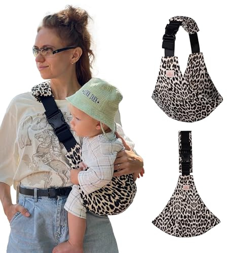 Tragetuch Baby, Kleinkind Trage, Babytrage tuch, Baby-Hüfttrage, 9 Monate bis 48 Monate, 100% Baumwolle, Weiche Babytrage, Umarhea Leopar Tragetuch