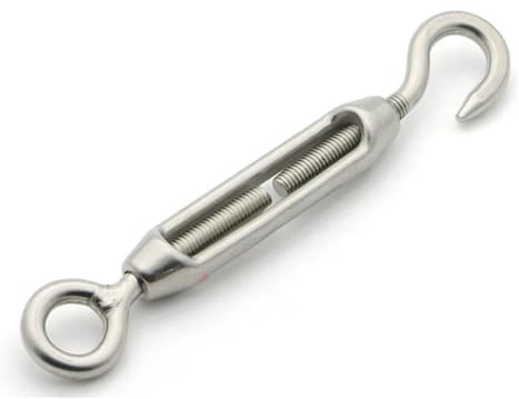 Turnbuckle,Turnbuckle Tensioner Turnbuckle Wire Tensioner Turnbuckle Catch 1pcs M4/M5/M6/M8 Turnbuckle Bolt Hook Rigging(Silver Oc,M10)