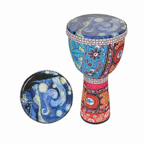 8 Inch Painted Colourful Djembe Drum, PVC Carbon Fiber Ultra Light Children's Drum, Educational Hand Drum (2)