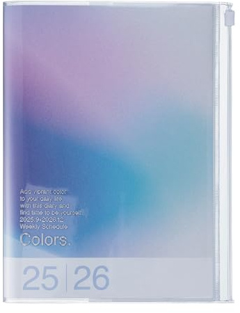 MARK'S 2025/26 Taschenkalender, A5 Gradient, Blue: Von September 2025 bis Dezember 2026