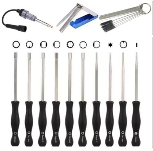 Lot de 10 outils de réglage de carburateur, ensemble de tournevis de nettoyage de moteur, brosse de nettoyage de carburateur en métal et en plastique
