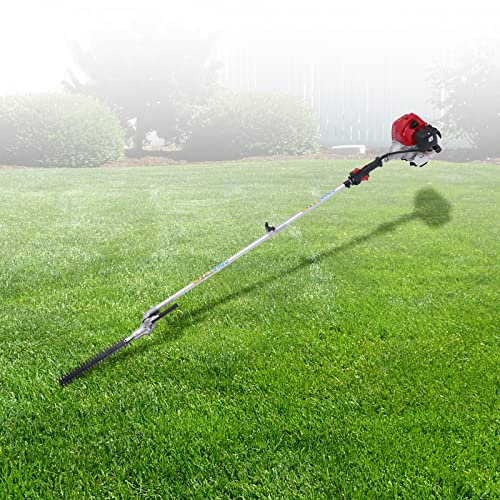 Taille-haie à essence et scie de jardin 1,4 kW, débroussailleuse avec grande capacité de 1,2 l, longue portée, avec tige d'extension de 83 cm et sac à outils pour un rangement pratique, idéal pour le