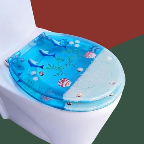 Zenithuxe Toilettendeckel mit Absenkautomatik O WC Sitz.Passend für die Meiste Toilette,Antibakterielle.Einfache Montage und Sauber.Belastbarkeit von 150kg.