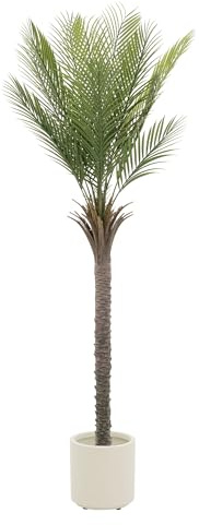 ML-Design Palmier Artificiel 180 cm, Plante Artificielle Grande, Palmier Tropical Artificiel, Fausse Plante en Plastique, Aspect Naturel, Arbre en Pot, Décoration pour Intérieur/Extérieur Salon Bureau