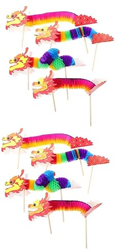 PERSELOSO 8ensembles Matériaux Pour Fabriquer Un Dragon Papier Activité Manuelle Pour Nouvel An Chinois Accessoires Créatifs Pour Garçon Fille