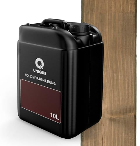 Q UNIQUE Holzimprägnierung Farbton 2in1 10L | Farbiger Holzschutz für außen & innen | Wetterfest & UV-beständig | Farbe: Braun-grau 7013 | Für Zäune, Gartenmöbel, Terrassen, Holzfassaden