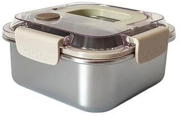 IOIUSKKU Contenitori per alimenti in acciaio inossidabile Contenitori per alimenti non in plastica Scatola per rinfreschi per adulti Contenitori per alimenti in acciaio inossidabile, 1200 ml