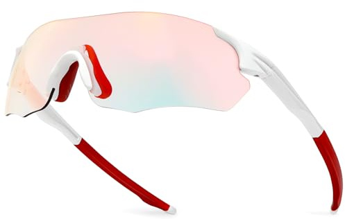 UVTQSSP Fahrradbrille Selbsttönend für Damen Herren, Photochrome Radsportbrille Sportbrille mit UV400 Schutz TR90 Ultraleichter Rahmenlose Sonnenbrille