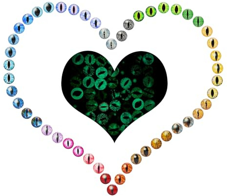 Julie Wang 100PCS 6MM Glow in The Dark Dragon Eyes Animal Vertical Slit Pupil Eye Glass Cabochon for Sculptures Props Jewelry Crafts Making