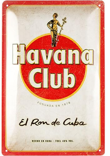 BC® Blechschild Retro 20 x 30 cm, Havana Club Logo, Vintage Deko aus Metall, Design als Geschenkidee für Havanna Fans