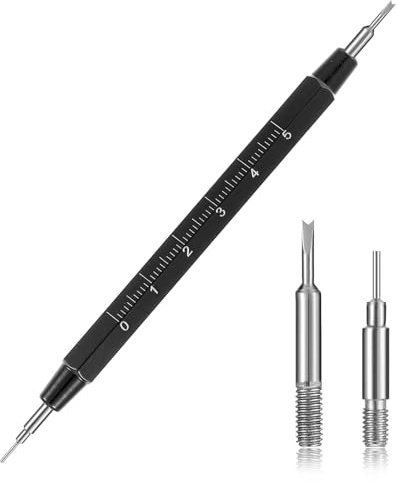 Mabor Watch Band Pins Remover Tool, Double Ended Design Repair Tool Kit for Remove Install Watch Bands Tools Spring Bars Pins Aluminum Alloy Tools Replacement(Black)