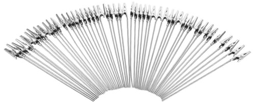 CIYODO 40pcs Metal Wire Clamp Long Tailed Clips Iron Clasps for Crafts Diy Cable Fixing Clip Wire Rope Alligator Photo Memo