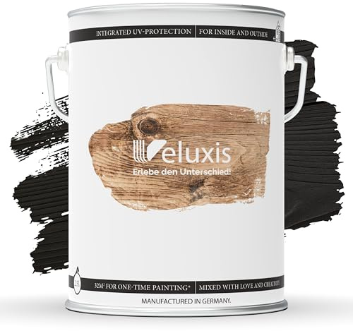 Veluxis Holzschutzlasur Anthrazit 2,5 L – für Innen & Außen, seidenglänzend | Lösemittelfrei, UV-stabil und wetterfest, Made in Germany