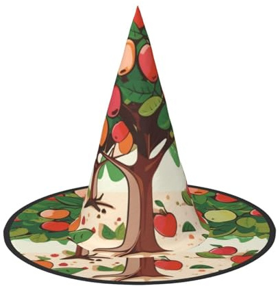 NSDdefAWCGT Halloween Women Witch Hat Fruit Under the Tree Wizard Hat for Adult Halloween Costume Witch Cap Cosplay